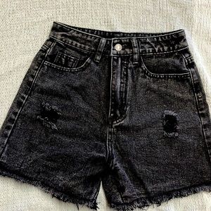 Denim black shorts